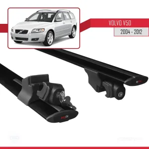Volvo V50 ESTATE 2004-2012 Arası ile uyumlu HOOK Model Anahtar Kilitli Ara Atkı Tavan Barı SİYAH - Görsel 5