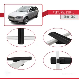Volvo V50 Estate 2004-2012 Arası ile uyumlu Basic Model Ara Atkı Tavan Barı SİYAH 3 ADET thumb 4
