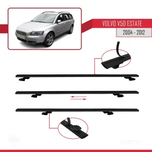 Volvo V50 Estate 2004-2012 Arası ile uyumlu Basic Model Ara Atkı Tavan Barı SİYAH 3 ADET thumb 5
