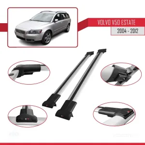 Volvo V50 2004-2012 Arası ile uyumlu Fly Model Ara Atkı Tavan Barı GRİ thumb 5