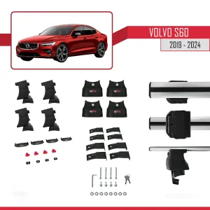 Volvo S60 2019 ve Sonrası ile uyumlu ACE-4 Ara Atkı Tavan Barı GRİ - Görsel 5