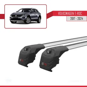 Volkswagen T-Roc 2017 ve Sonrası ile uyumlu ACE-2 Ara Atkı Tavan Barı GRİ thumb 4