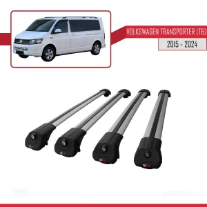 Volkswagen Transporter (T6) 2015 ve Sonrası ile uyumlu ACE-1 Ara Atkı Tavan Barı GRİ 4 ADET BAR thumb 4
