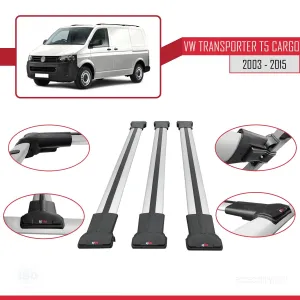 Volkswagen Transporter (T5) 2003-2015 Arası ile uyumlu FLY Model Ara Atkı Tavan Barı GRİ 3 ADET BAR thumb 5