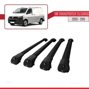 Volkswagen Transporter (T5) 2003-2015 Arası ile uyumlu ACE-1 Ara Atkı Tavan Barı SİYAH 4 ADET BAR thumb 4