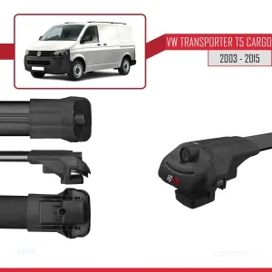 Volkswagen Transporter (T5) 2003-2015 Arası ile uyumlu ACE-1 Ara Atkı Tavan Barı SİYAH 4 ADET BAR thumb 5