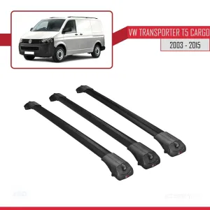 Volkswagen Transporter (T5) 2003-2015 Arası ile uyumlu ACE-1 Ara Atkı Tavan Barı SİYAH 3 ADET BAR thumb 3