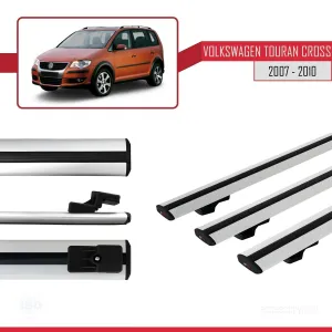 Volkswagen Touran CROSS 2007-2010 Arası ile uyumlu Basic Model Ara Atkı Tavan Barı GRİ 3 ADET thumb 3