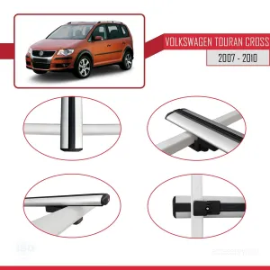 Volkswagen Touran CROSS 2007-2010 Arası ile uyumlu Basic Model Ara Atkı Tavan Barı GRİ 3 ADET thumb 4