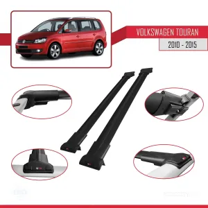 Volkswagen Touran 2010-2015 Arası ile uyumlu FLY Model Ara Atkı Tavan Barı SİYAH thumb 5