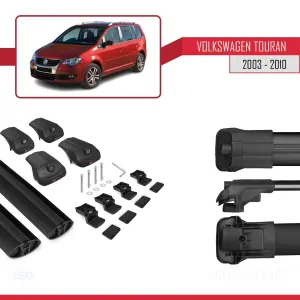 Volkswagen Touran 2003-2010 Arası ile uyumlu ACE-1 Ara Atkı Tavan Barı SİYAH thumb 5