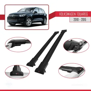 Volkswagen Touareg 2010-2015 Arası ile uyumlu FLY Model Ara Atkı Tavan Barı SİYAH thumb 5