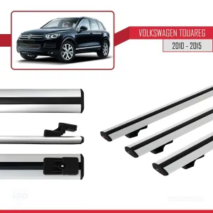 Volkswagen Touareg 2010-2015 Arası ile uyumlu Basic Model Ara Atkı Tavan Barı GRİ 3 ADET thumb 3