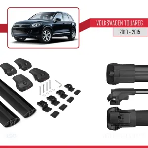 Volkswagen Touareg 2010-2015 Arası ile uyumlu ACE-1 Ara Atkı Tavan Barı SİYAH thumb 5