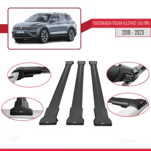 Volkswagen Tiguan Allspace (AD/BW) 2018-2023 Arası ile uyumlu FLY Model Ara Atkı Tavan Barı SİYAH 3 ADET BAR thumb 5