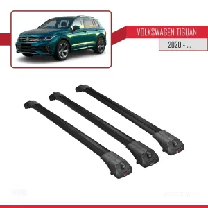 Volkswagen Tiguan 2020-2023 Arası ile uyumlu ACE-1 Ara Atkı Tavan Barı SİYAH 3 ADET BAR thumb 3