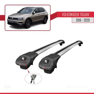 Volkswagen Tiguan 2016-2020 Arası ile uyumlu ACE-1 Ara Atkı Tavan Barı GRİ thumb 4