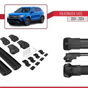 Volkswagen Taos 2021 ve Sonrası ile uyumlu ACE-1 Ara Atkı Tavan Barı SİYAH thumb 5