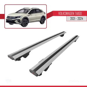 Volkswagen Taigo 2021 ve Sonrası ile uyumlu HOOK Model Anahtar Kilitli Ara Atkı Tavan Barı GRİ thumb 4