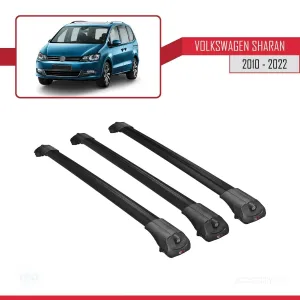 Volkswagen Sharan 2010-2022 Arası ile uyumlu ACE-1 Ara Atkı Tavan Barı SİYAH 3 ADET BAR thumb 3
