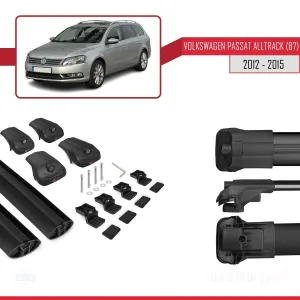 Volkswagen Passat Alltrack (B7) 2012-2015 Arası ile uyumlu ACE-1 Ara Atkı Tavan Barı SİYAH thumb 5