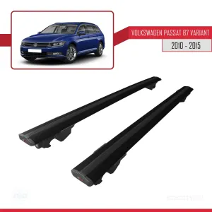 Volkswagen Passat (B7) VARIANT 2010-2015 Arası ile uyumlu HOOK Model Anahtar Kilitli Ara Atkı Tavan Barı SİYAH thumb 4