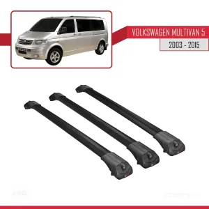 Volkswagen Multivan (T5) 2003-2015 Arası ile uyumlu ACE-1 Ara Atkı Tavan Barı SİYAH 3 ADET BAR thumb 3
