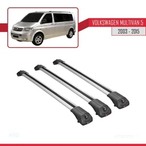 Volkswagen Multivan (T5) 2003-2015 Arası ile uyumlu ACE-1 Ara Atkı Tavan Barı GRİ 3 ADET BAR thumb 3