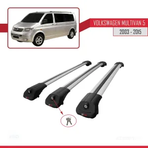 Volkswagen Multivan (T5) 2003-2015 Arası ile uyumlu ACE-1 Ara Atkı Tavan Barı GRİ 3 ADET BAR thumb 4