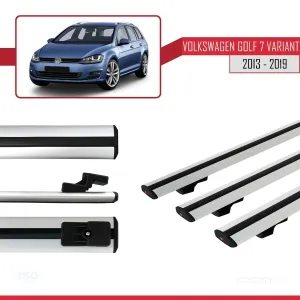 Volkswagen Golf 7 VARIANT 2013-2019 Arası ile uyumlu Basic Model Ara Atkı Tavan Barı GRİ 3 ADET thumb 5