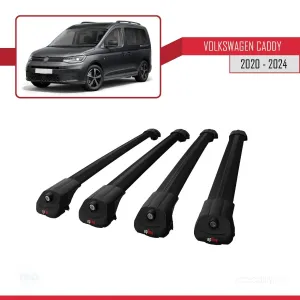 Volkswagen Caddy 2020 ve Sonrası ile uyumlu ACE-1 Ara Atkı Tavan Barı SİYAH 4 ADET BAR thumb 4