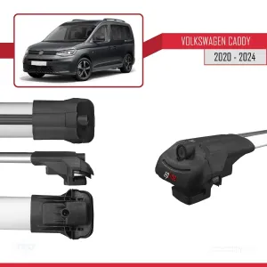 Volkswagen Caddy 2020 ve Sonrası ile uyumlu ACE-1 Ara Atkı Tavan Barı GRİ 4 ADET BAR thumb 5