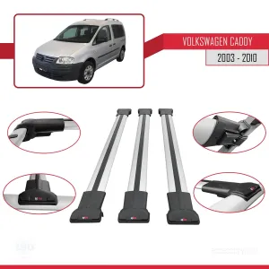 Volkswagen Caddy 2003-2010 Arası ile uyumlu FLY Model Ara Atkı Tavan Barı GRİ 3 ADET BAR thumb 5
