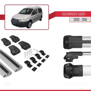 Volkswagen Caddy 2003-2010 Arası ile uyumlu ACE-1 Ara Atkı Tavan Barı GRİ thumb 5