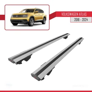 Volkswagen Atlas 2018 ve Sonrası ile uyumlu HOOK Model Anahtar Kilitli Ara Atkı Tavan Barı GRİ thumb 4