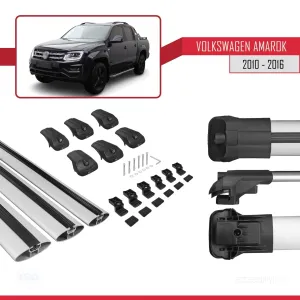 Volkswagen Amarok 2010-2016 Arası ile uyumlu ACE-1 Ara Atkı Tavan Barı GRİ 3 ADET BAR thumb 5