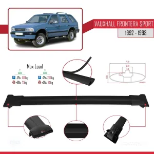 Vauxhall Frontera Sport 1992-1998 Arası ile Uyumlu FLY Model Ara Atkı Tavan Barı SİYAH thumb 4