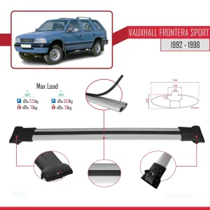 Vauxhall Frontera Sport 1992-1998 Arası ile Uyumlu FLY Model Ara Atkı Tavan Barı GRİ 3 ADET BAR thumb 4