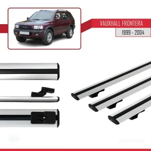 Vauxhall Frontera 1999-2004 Arası ile uyumlu Basic Model Ara Atkı Tavan Barı GRİ 3 ADET thumb 3