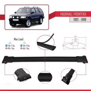 Vauxhall Frontera 1992-1998 Arası ile Uyumlu FLY Model Ara Atkı Tavan Barı SİYAH 3 ADET BAR thumb 4