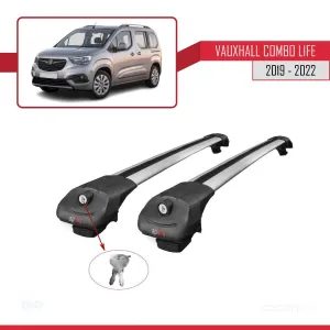 Vauxhall Combo Life 2019-2022 Arası ile uyumlu ACE-1 Ara Atkı Tavan Barı GRİ thumb 4