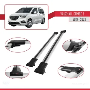 Vauxhall Combo E 2019-2023 Arası ile Uyumlu FLY Model Ara Atkı Tavan Barı GRİ thumb 5