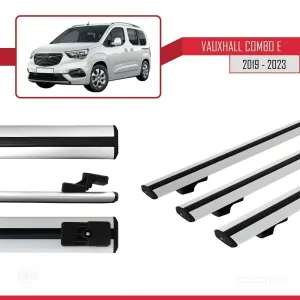 Vauxhall Combo E 2019-2023 Arası ile uyumlu Basic Model Ara Atkı Tavan Barı GRİ 3 ADET thumb 3