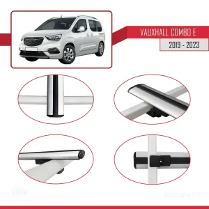 Vauxhall Combo E 2019-2023 Arası ile uyumlu Basic Model Ara Atkı Tavan Barı GRİ 3 ADET thumb 4