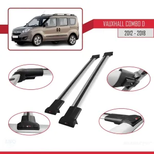 Vauxhall Combo D 2012-2018 Arası ile Uyumlu FLY Model Ara Atkı Tavan Barı GRİ thumb 5