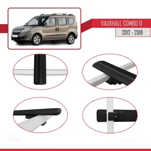 Vauxhall Combo D 2012-2018 Arası ile uyumlu Basic Model Ara Atkı Tavan Barı SİYAH 3 ADET thumb 4