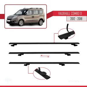 Vauxhall Combo D 2012-2018 Arası ile uyumlu Basic Model Ara Atkı Tavan Barı SİYAH 3 ADET thumb 5