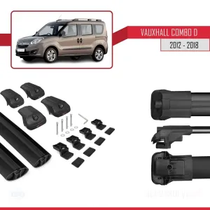 Vauxhall Combo D 2012-2018 Arası ile uyumlu ACE-1 Ara Atkı Tavan Barı SİYAH thumb 5