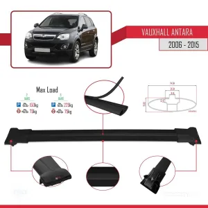 Vauxhall Antara 2006-2015 Arası ile Uyumlu FLY Model Ara Atkı Tavan Barı SİYAH thumb 4