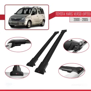Toyota Yaris Verso (XP20) 2000-2005 Arası ile Uyumlu FLY Model Ara Atkı Tavan Barı SİYAH - Görsel 5